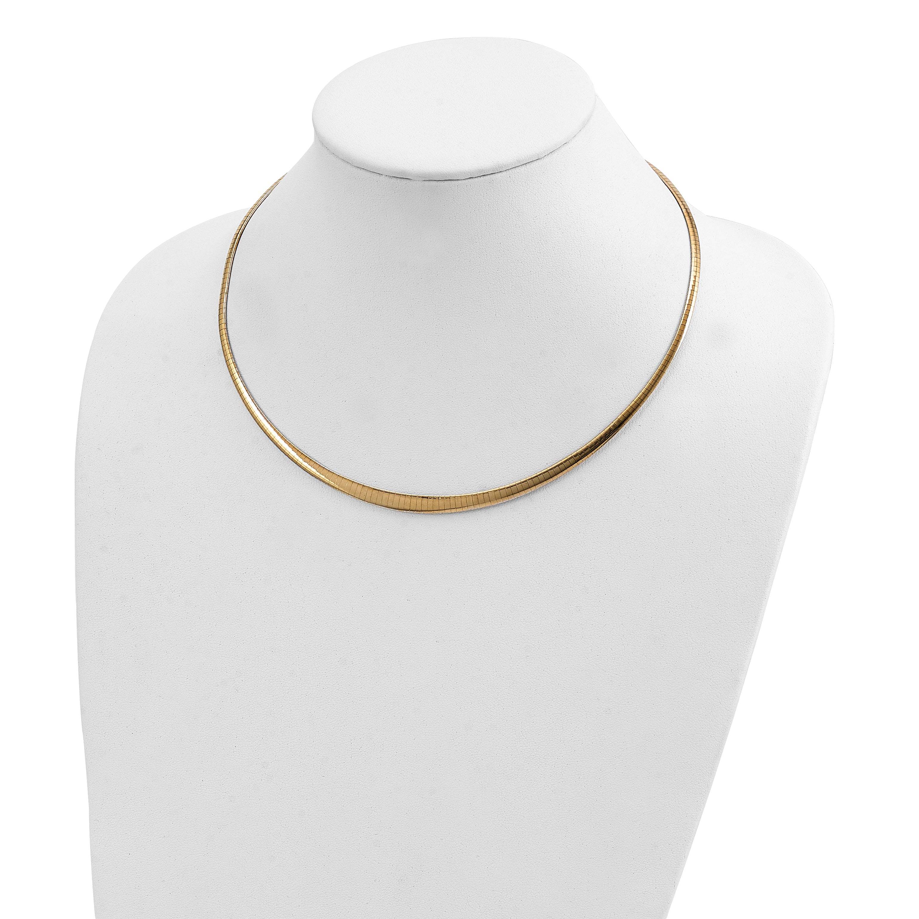 14k with White Rhodium 3.00-6.00mm Graduated Reversible 16 inch Omega Necklace RDG6
