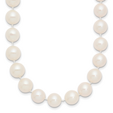 14k 9-10mm White Near-Round Freshwater Cultured Pearl 16 inch Necklace WPN090
