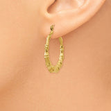 14k Polished Bamboo Hoop Earrings S1515