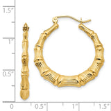 14k Polished Bamboo Hoop Earrings S1515