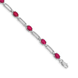 14k White Gold Complete Diamond and Oval Emerald Paperclip Link 7.25 inch Bracelet BM4489