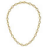 14k Fancy Oval and Twisted Link 18 inch Necklace SF2430
