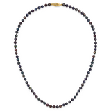 14k 4-5mm Black Near-Round Freshwater Cultured Pearl 16 inch Necklace BPN040