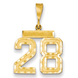 14k Medium Diamond-cut Number 28 Charm MN28