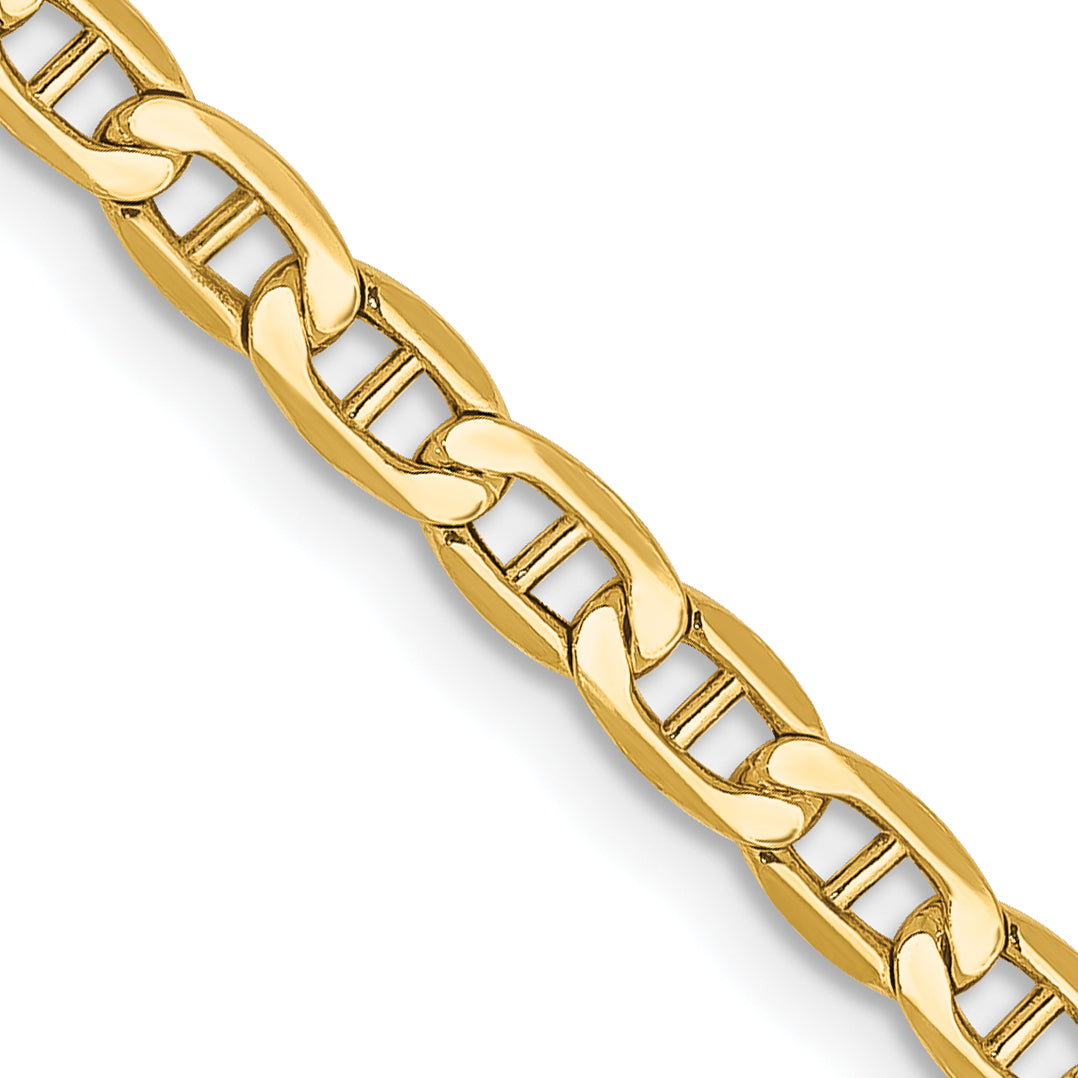 14K 10 inch 3.2mm Semi-Solid Anchor with Lobster Clasp Anklet BC122