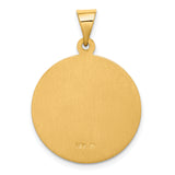 18k Polished and Satin Solid Saint Christopher Medal Round Pendant 18XR16