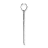 14k White Gold Solid Laser Etched Cross Pendant XWR29