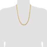 14K 18 inch 7mm Semi Solid Rope with Lobster Clasp Chain BC194