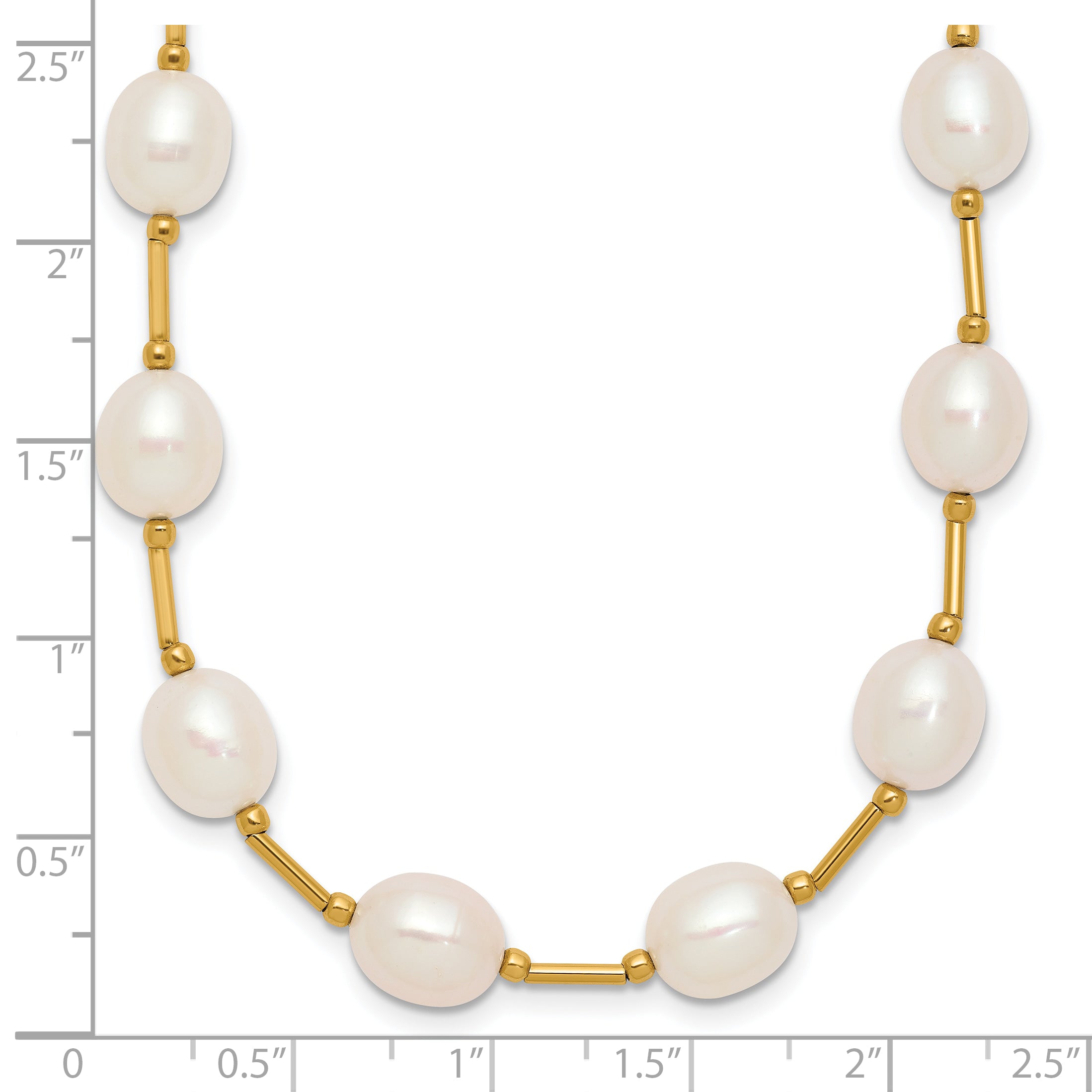 14k 7-8mm White Rice Freshwater Cultured Pearl Beaded 18 inch Necklace XF558