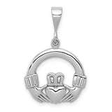 14k White Gold Claddagh Charm K558