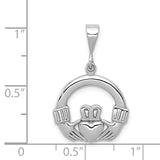 14k White Gold Claddagh Charm K558