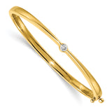 14k Polished Complete 1/4 carat VS Diamond Hinged Oval Bangle Bracelet XB202VS