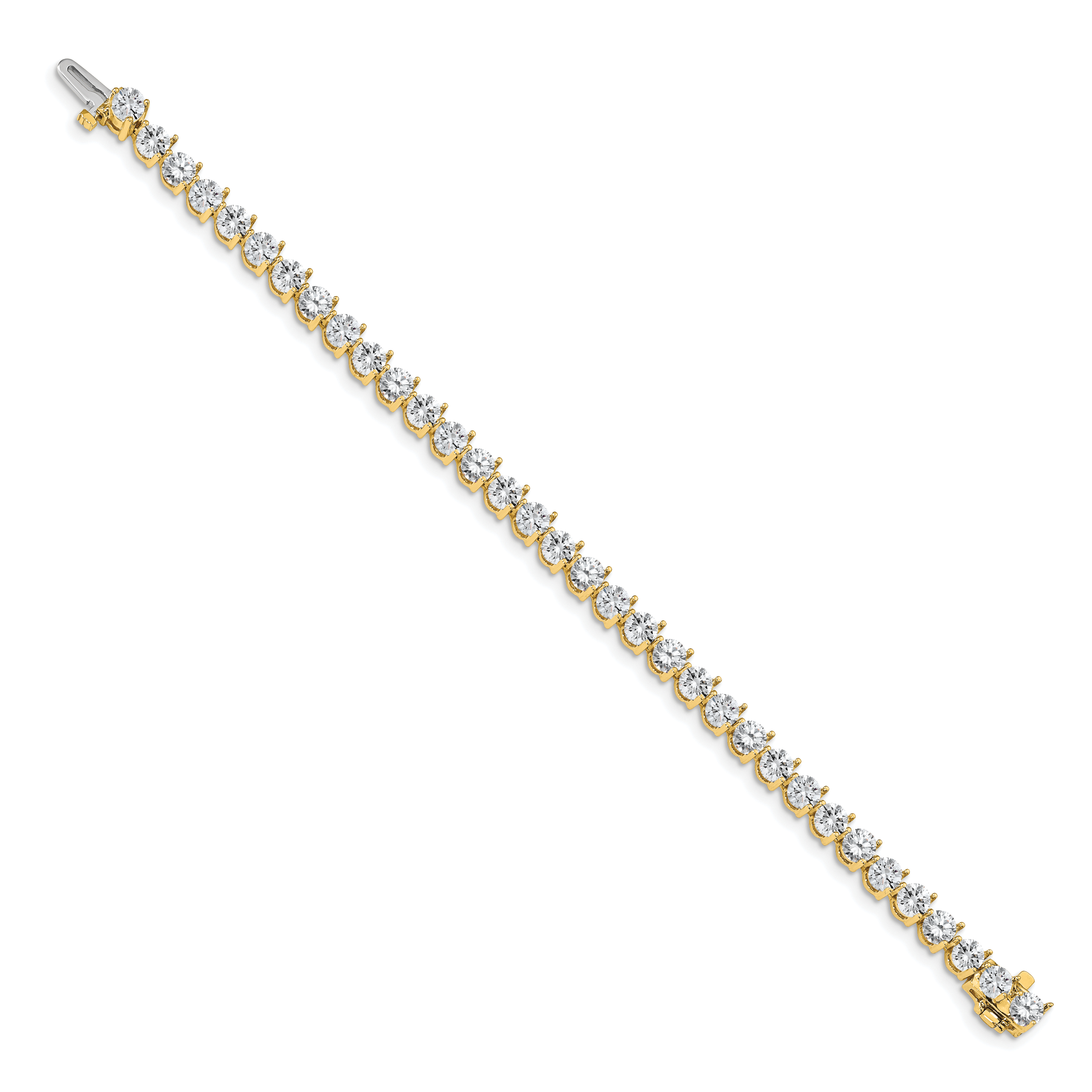 14k Complete 10.2 carat Round AA Diamond 3-prong 7 inch Tennis Bracelet X2844AA
