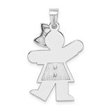 14k White Gold The Kids Large Boy with Hat on Right Engravable Love Charm XK430