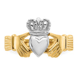 14k Two-tone Polished Claddagh Ring D101