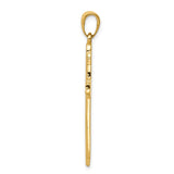 14K Textured Outline Cross Pendant C4191