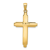 14K Textured Outline Cross Pendant C4191