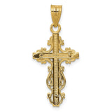 14K Two-tone Small Narrow Crucifix Pendant C4395