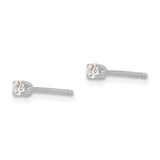 14k White Gold 2.25mm Round CZ Stud Earrings XD1WCZ