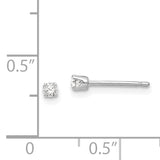 14k White Gold 2.25mm Round CZ Stud Earrings XD1WCZ