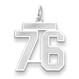 14kw Medium Satin Number 76 Charm WSM76