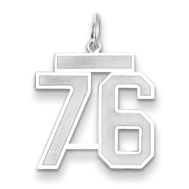 14kw Medium Satin Number 76 Charm WSM76
