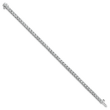 14k White Gold Complete 4.65 carat Round A Diamond 4-prong 7 inch Tennis Bracelet X734WA