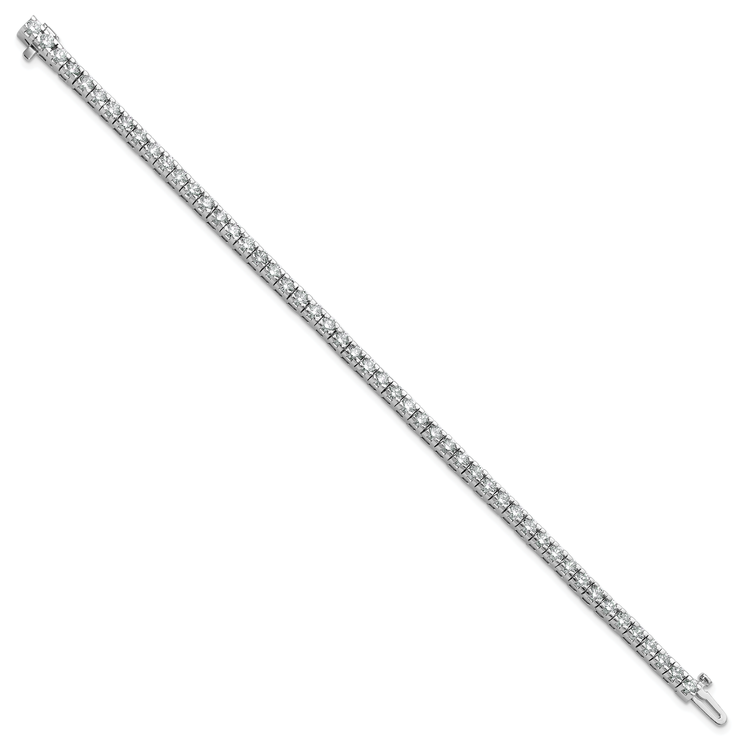 14k White Gold Complete 4.65 carat Round A Diamond 4-prong 7 inch Tennis Bracelet X734WA