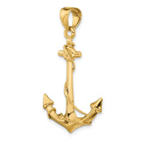 14k 3-D Anchor with Rope Pendant C3342