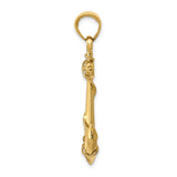 14k 3-D Anchor with Rope Pendant C3342
