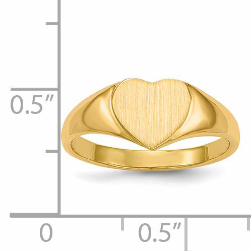 14k 8.5x7.5mm Open Back Heart Signet Ring RS506