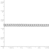 14K White Gold 10 inch 3.35mm Semi-Solid Curb with Lobster Clasp Anklet BC103