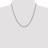 14K White Gold 10 inch 3.35mm Semi-Solid Curb with Lobster Clasp Anklet BC103