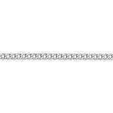 14K White Gold 10 inch 3.35mm Semi-Solid Curb with Lobster Clasp Anklet BC103