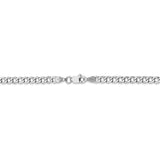 14K White Gold 10 inch 3.35mm Semi-Solid Curb with Lobster Clasp Anklet BC103