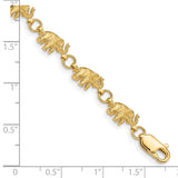 14k Polished and Textured Elephant 7 inch Bracelet FB397
