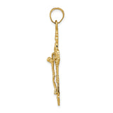 14k INRI Fleur De Lis Crucifix Pendant C248