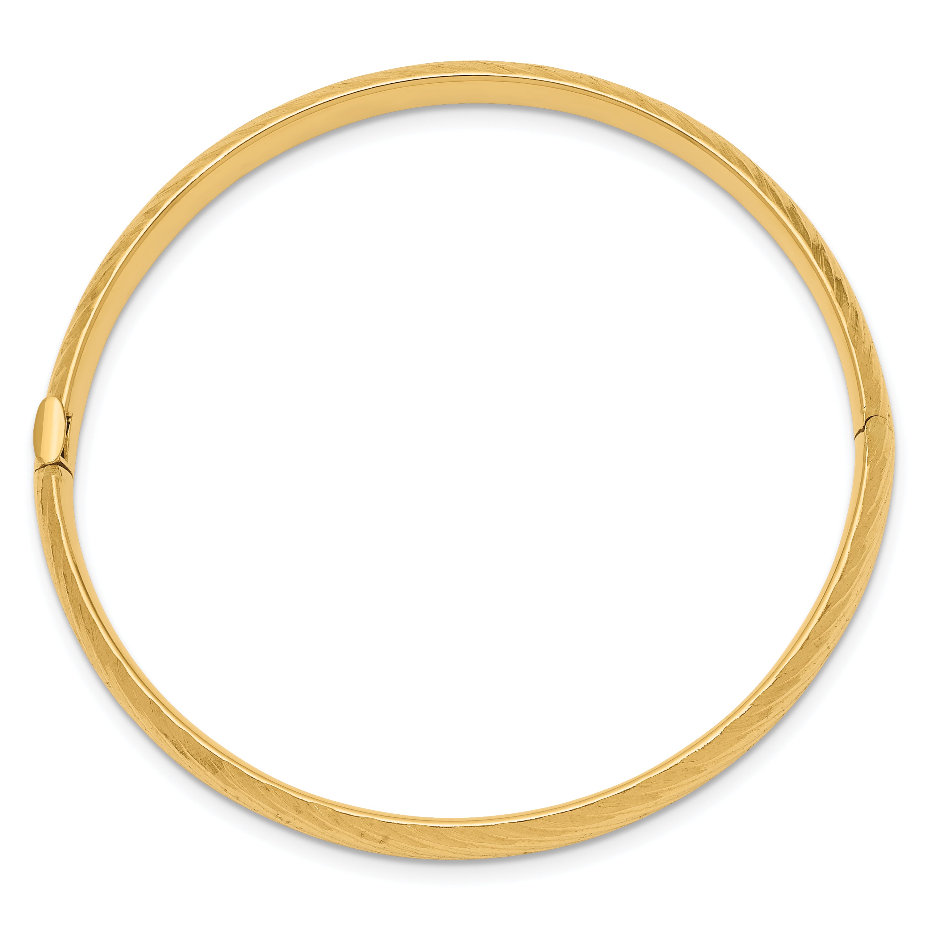 14k 3/16 Textured 4.75mm Hinged Childrens Bangle DB691