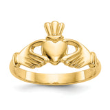 14k Polished Claddagh Ring R123