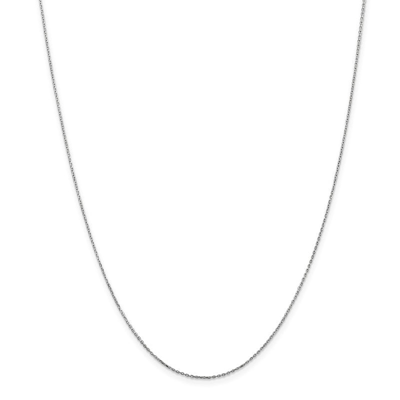 14K White Gold 14 inch .8mm Diamond-cut Cable with Lobster Clasp Chain PEN192L