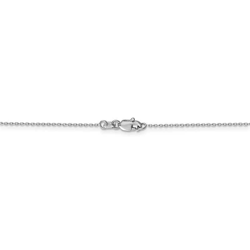 14K White Gold 14 inch .8mm Diamond-cut Cable with Lobster Clasp Chain PEN192L