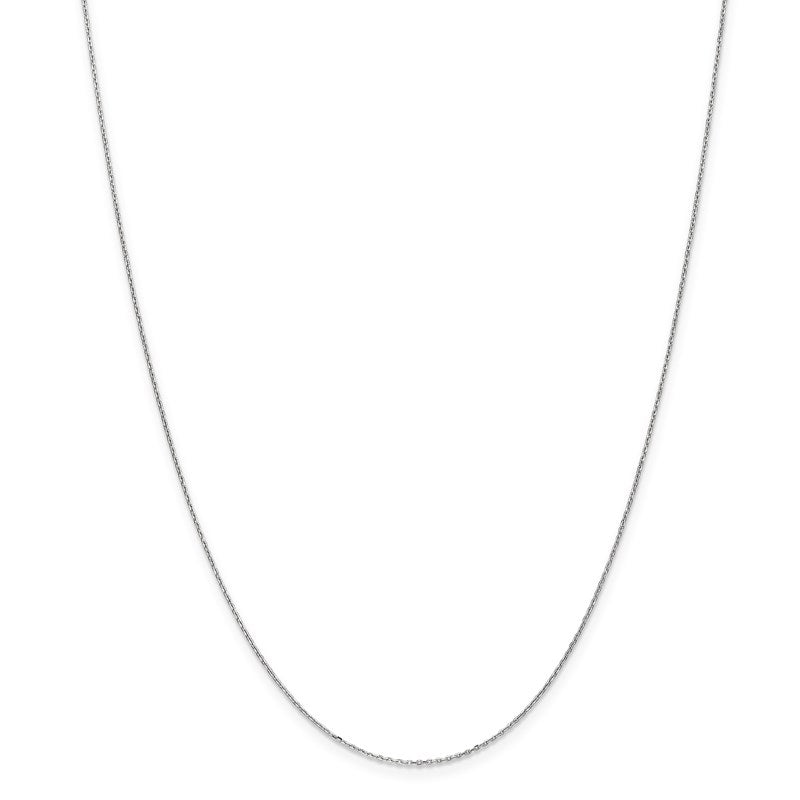 14K White Gold 14 inch .8mm Diamond-cut Cable with Lobster Clasp Chain PEN192L
