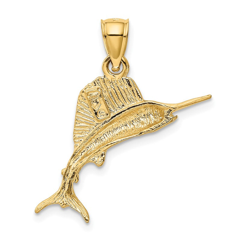 14K Sailfish Pendant K3035