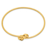 14K Polished 9.5mm Love Knot 2.00mm Flexible Oval Bangle Bracelet DB674