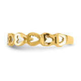 14k Polished Hearts Ring D112
