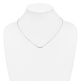 14k White Gold Polished 1/20 carat A Diamond Tiny Bar 18 inch Necklace XP5030WA