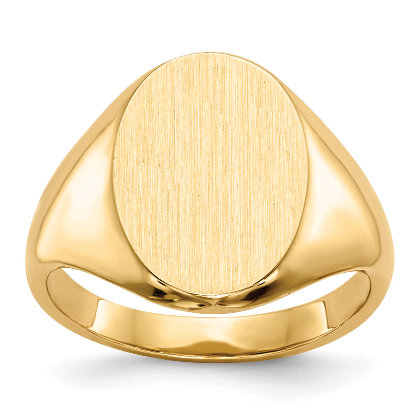 14k 9.5x12.5mm Closed Back Size 4.5 Childs Oval Signet Ring RS182