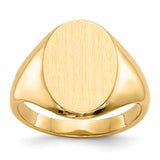 14k 9.5x12.5mm Closed Back Size 4.5 Childs Oval Signet Ring RS182