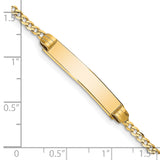 14k Polished Solid Chain/Solid Plate Curb Link 25x5mm Plate 7 inch ID Bracelet CUR75ID