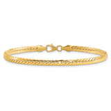14k Polished 3mm Fancy Curb Link 7.5 inch Bracelet SF2104